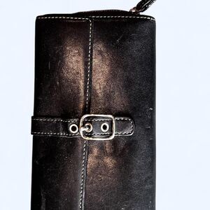 COACH BLACK leather wallet with card slots